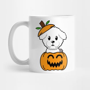 Funny Furry dog is in a pumpkin Mug